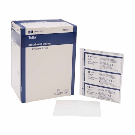Telfa Ouchless Non-Adherent Dressing 3 X 4 Inch Sterile Rectangle, 2132, 100PK 2132-
